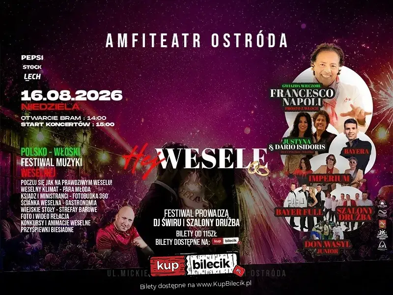 Hej Wesele 2026 - Polsko-Włoski Festiwal Muzyki Weselnej!